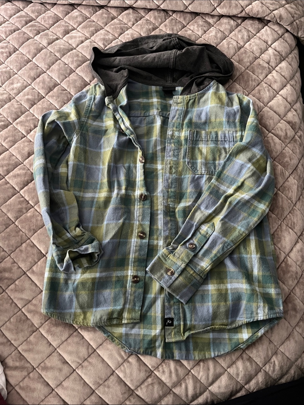 Art Class Plaid Button-Up Shirt Jacket - Green/Blue